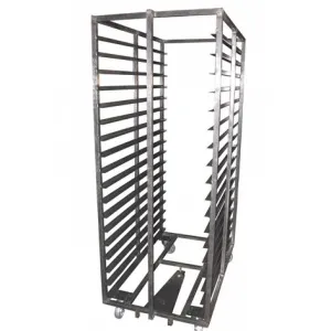 Тележка для транспортировки хлеба на колесах 18 лотков двухстороння на резиновом ходу